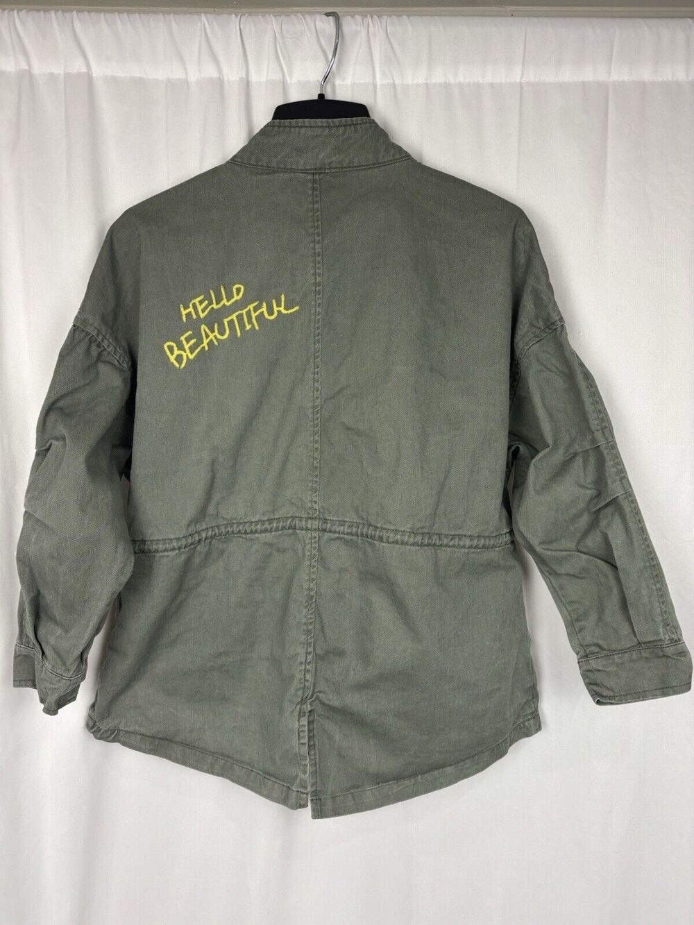 Skies are Blue Women’s Army Green Utility Cargo Jacket Military S